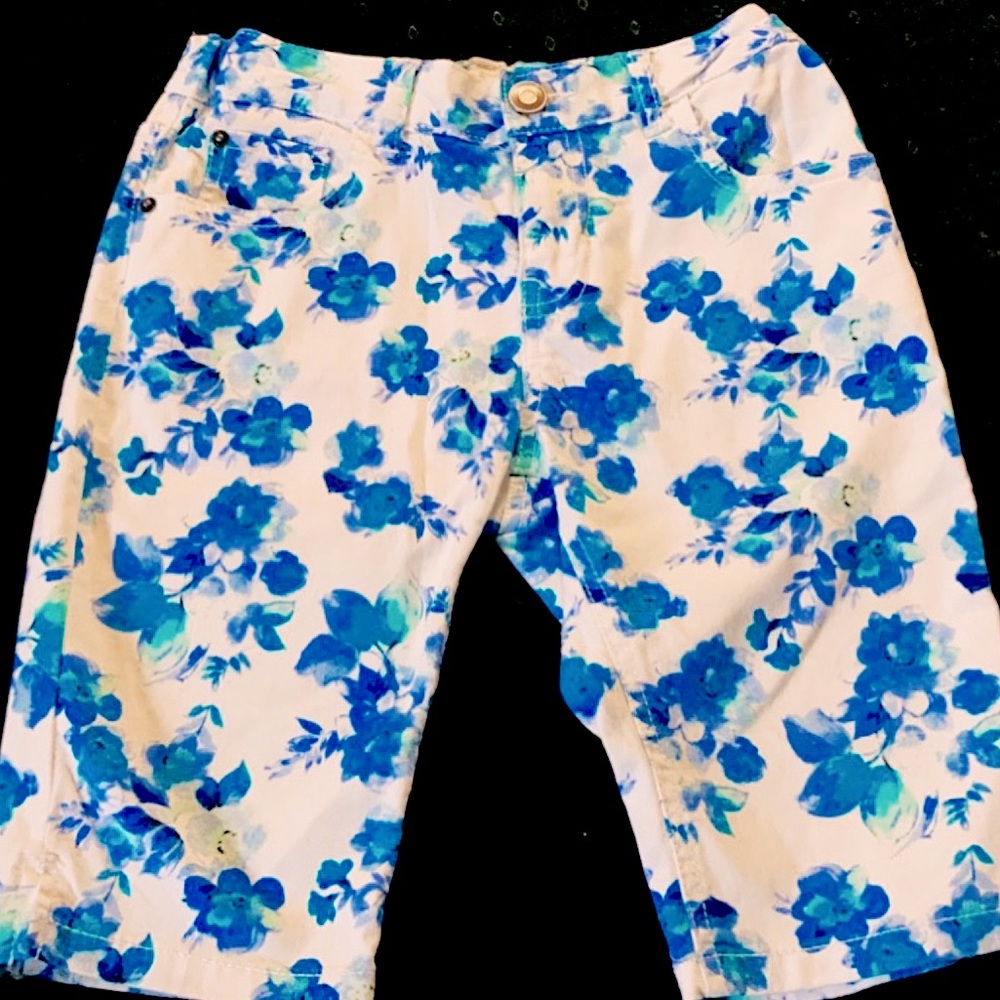 Blue Flowery Kid Shorts SZ: 12